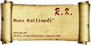 Rusz Kalliopé névjegykártya
